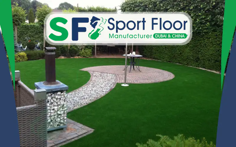 Compact artificial grass installed in a landscaped residential garden