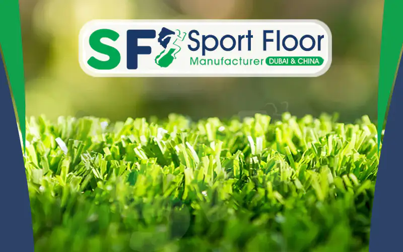 Close view of artificial grass fibers during football turf inspection