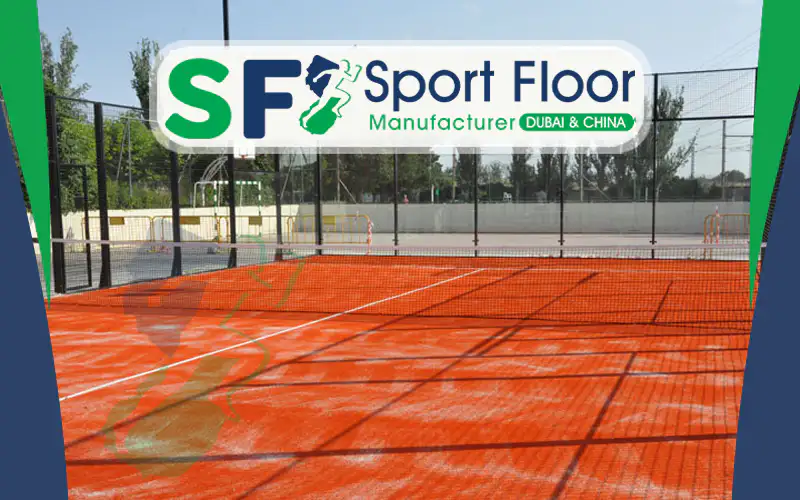 Terracotta artificial grass installed in a padel court