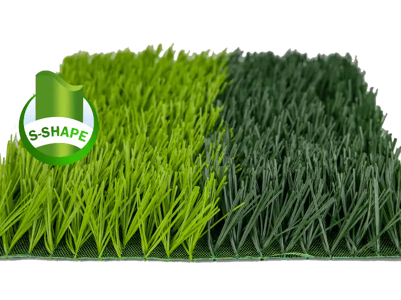 Two football artificial grass samples with different green shades