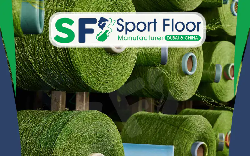 Green artificial grass yarn packages prepared for production