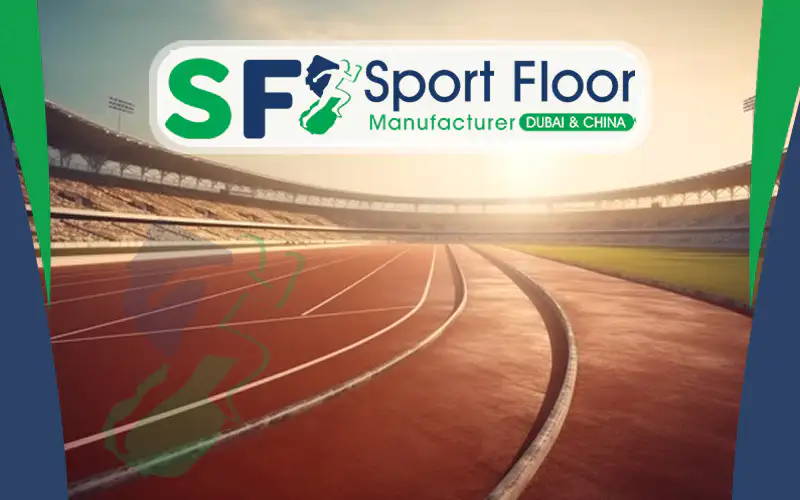 Red outdoor running track with marked lanes in a stadium
