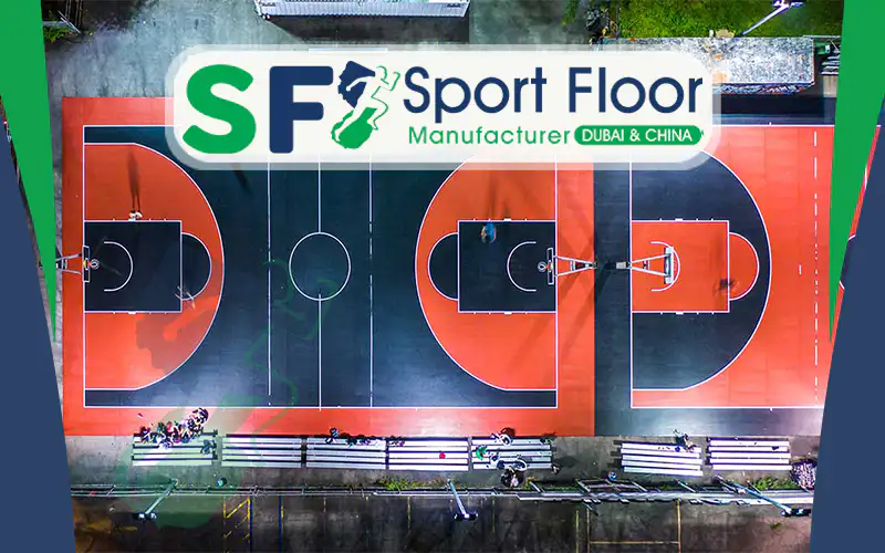 Overhead view of two basketball-led multi-sport courts