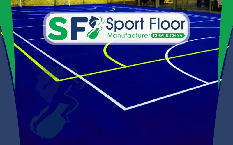 Close view of differentiated multi-sport court lines
