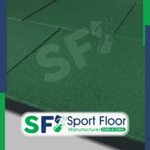 بلاط مطاط اخضر 4 سم