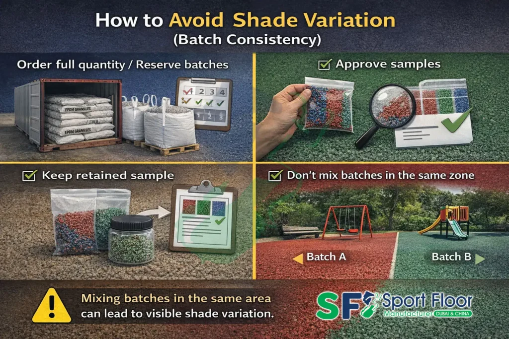 epdm granules batch consistency how to avoid shade variation EPDM granules batch consistency how to avoid shade variation between batches