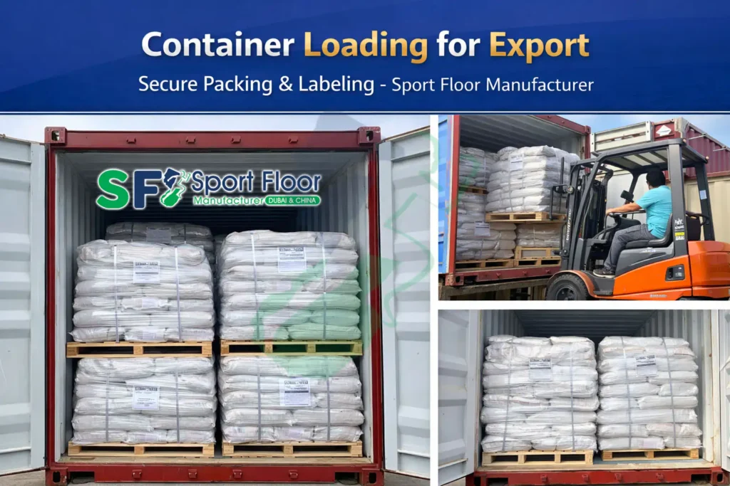 EPDM granules container loading export packing and labeling