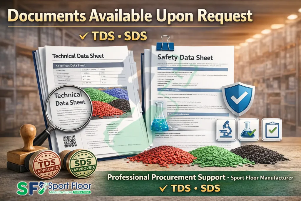 EPDM granules documents TDS SDS available upon request for wholesale buyers
