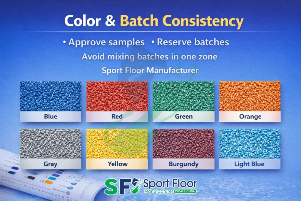 EPDM granules wholesale batch consistency and color planning