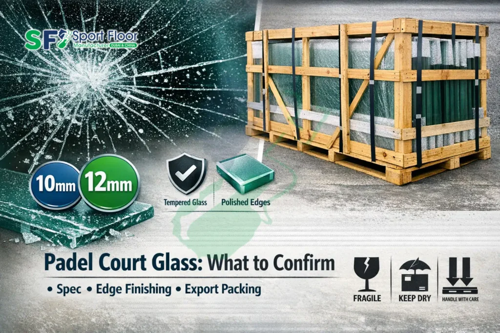 Padel court glass specification and export packing what to confirm