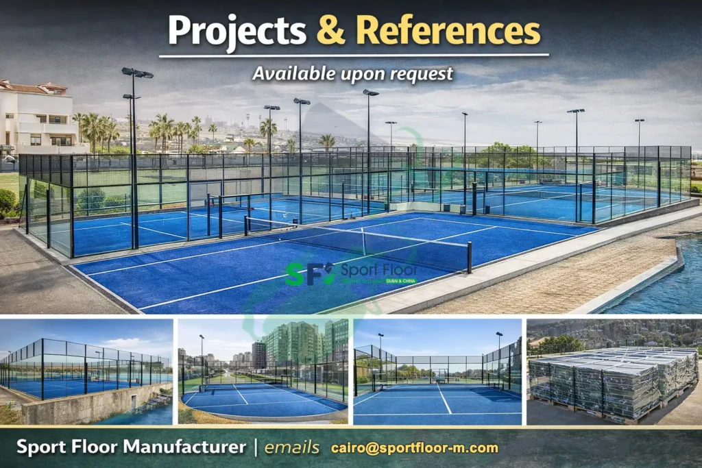 padel court projects references proof sport floor manufacturer Padel court projects and references proof by Sport Floor manufacturer