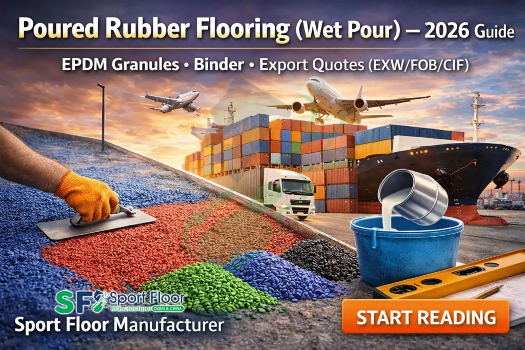 poured rubber flooring wet pour guide epdm export 2026 Poured rubber flooring wet pour guide EPDM granules binder export quotes
