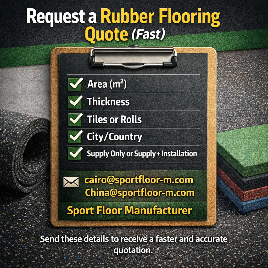 Request rubber flooring quote checklist including area thickness location and installation scope