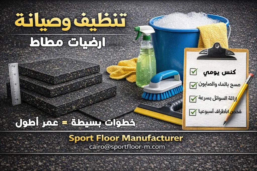تنظيف وصيانة ارضيات مطاط للجيم مع خطوات بسيطة لإطالة العمر
