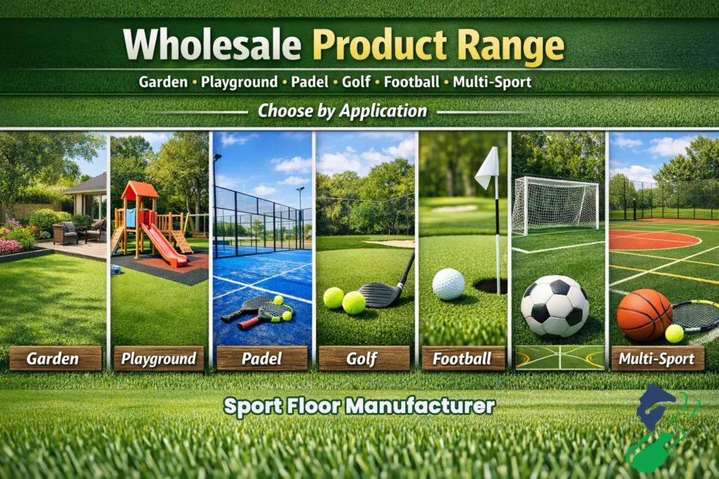 Artificial grass wholesale product range for garden playground padel golf football and multisport
