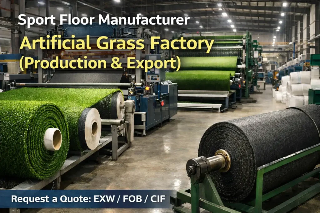 Artificial grass factory production line at Sport Floor Manufacturer for factory-direct supply and export
