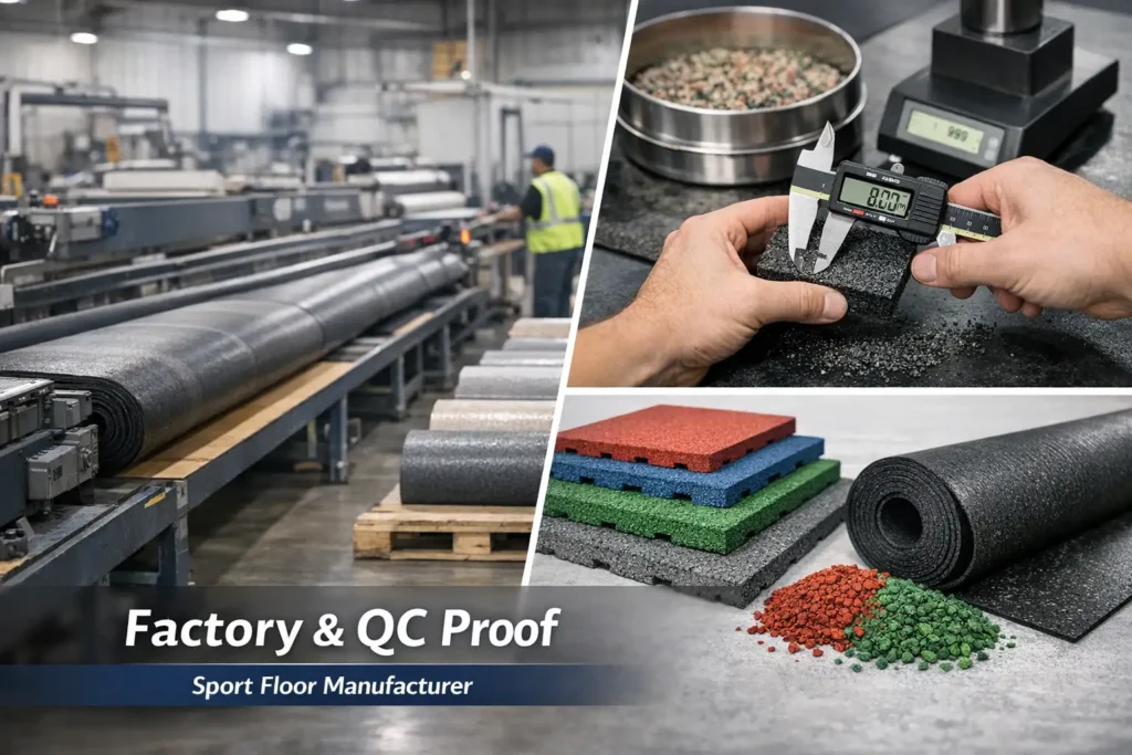 Floor Manufacturer – Real Factory Production & Quality Control for Sports Flooring Systems