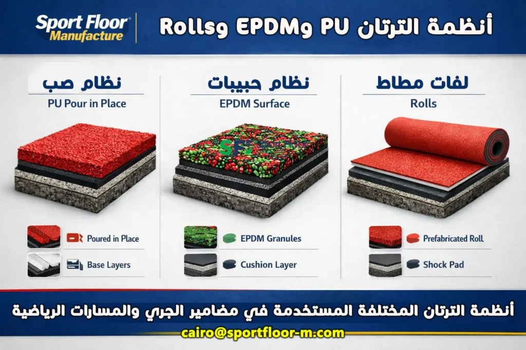 مقارنة بين أنظمة الترتان PU وEPDM وRolls من Sport Floor Manufacture
