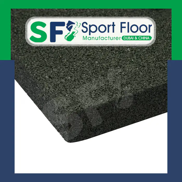 Four-centimeter black rubber tile cross-section
