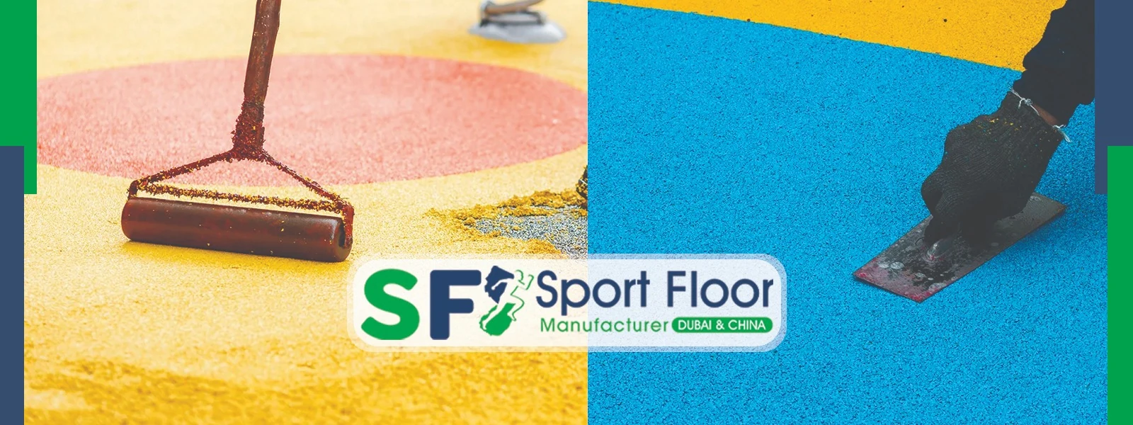 EPDM rubber granules installation for colored sports flooring