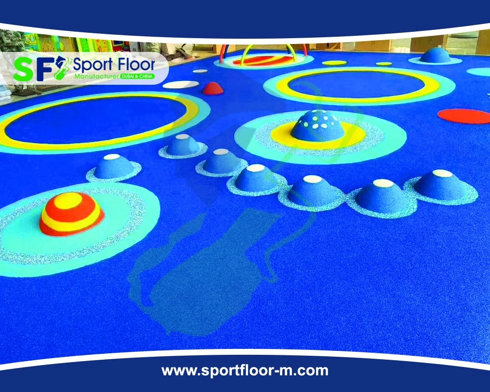 Creative EPDM playground surface with themed design