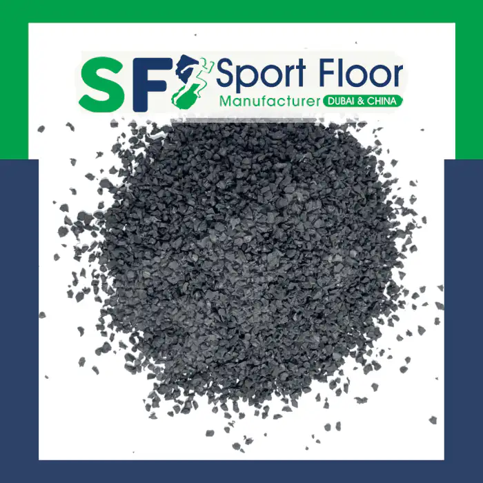 SBR rubber granules on a white background