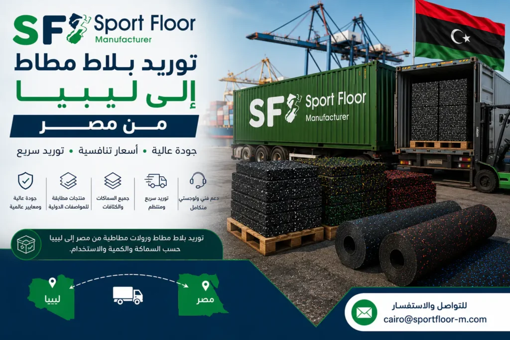 توريد بلاط مطاط إلى ليبيا من مصر توريد بلاط مطاط إلى ليبيا من مصر من Sport Floor