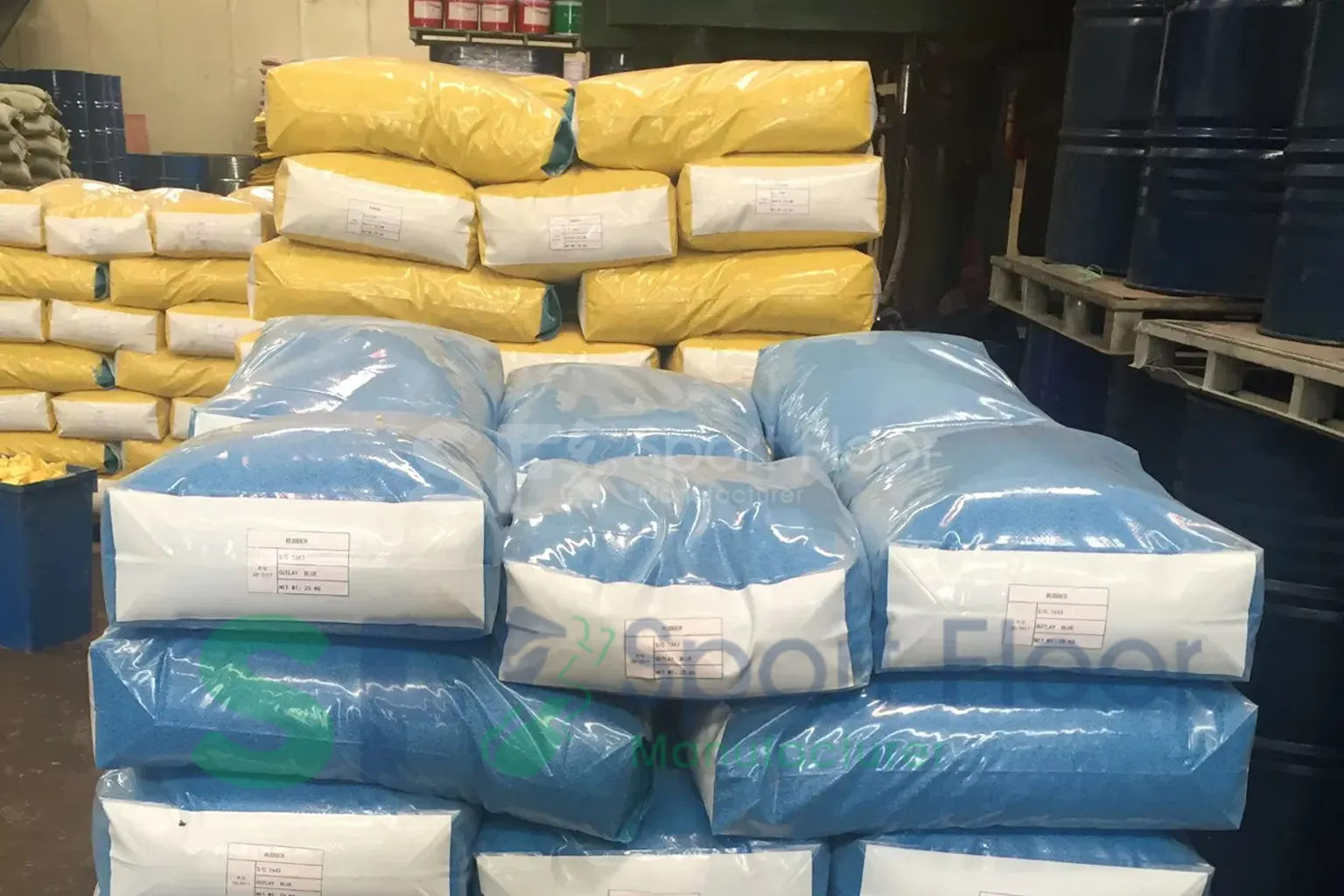 Gránulos EPDM Sport Floor en sacos para distribución y exportación