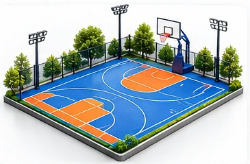 إنشاء ملاعب كرة السلة