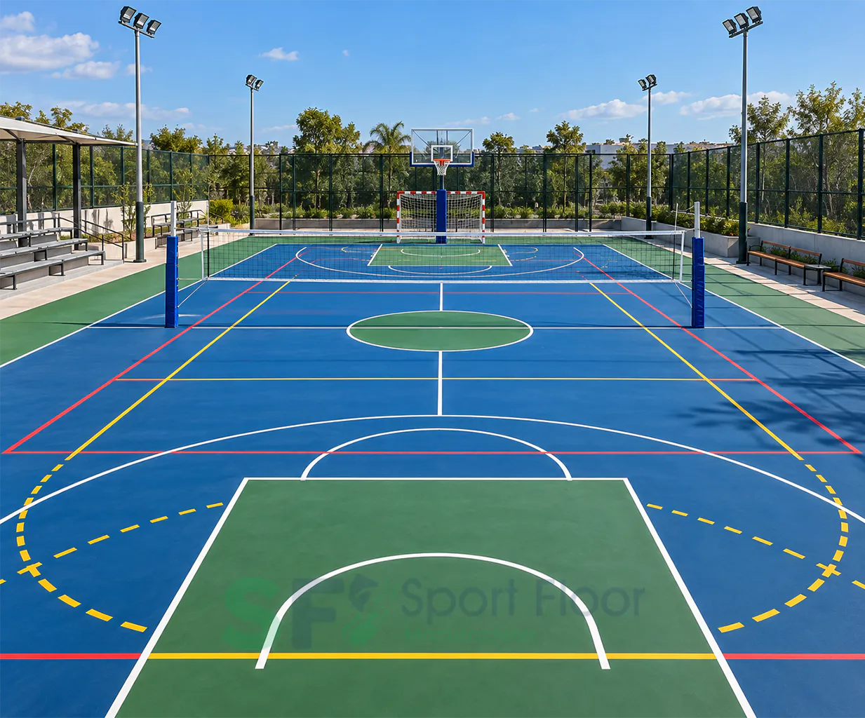 إنشاء ملعب متعدد الاستخدامات بواسطة Sport Floor
