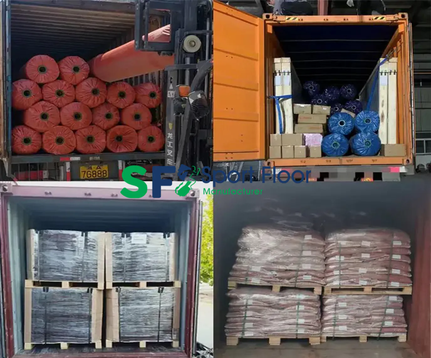 SPORT FLOOR rubber flooring products and materials prepared for international supply