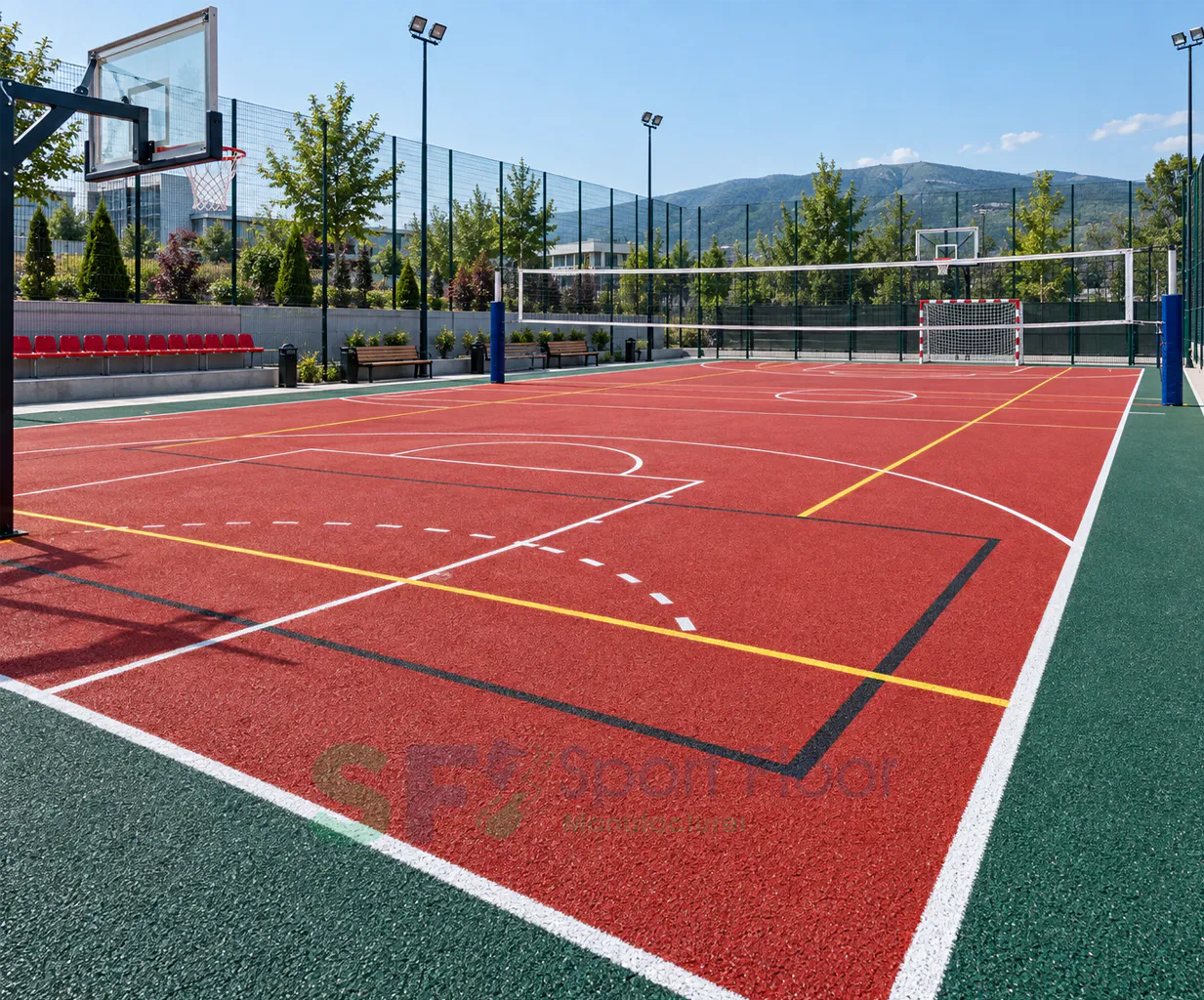 إنشاء وتجهيز ملعب رياضي من Sport Floor في مصر
